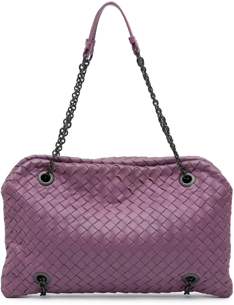 Bottega Veneta Nappa Intrecciato Duo Shoulder Bag Paars