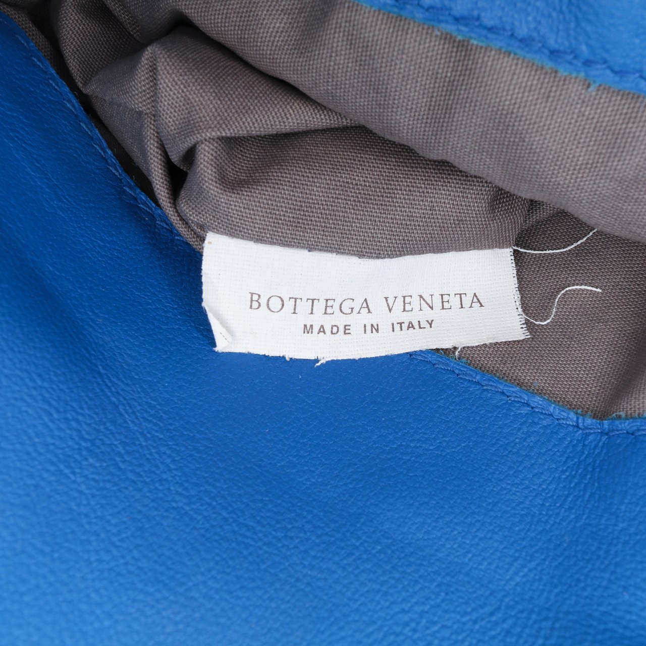 Bottega Veneta Small Calfskin Intrecciomirage Embossed Butterfly Chain Crossbody Blauw