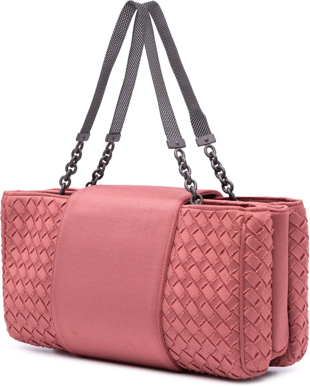 Bottega Veneta Canvas Intrecciato Buckle Flap Handbag Roze