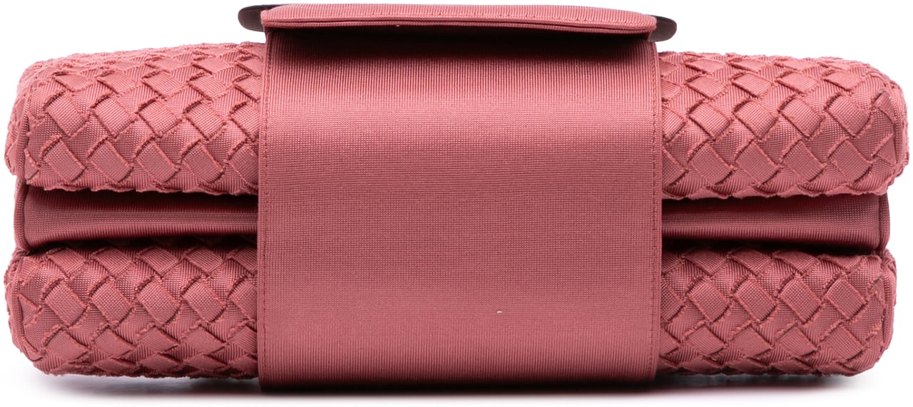 Bottega Veneta Canvas Intrecciato Buckle Flap Handbag Roze