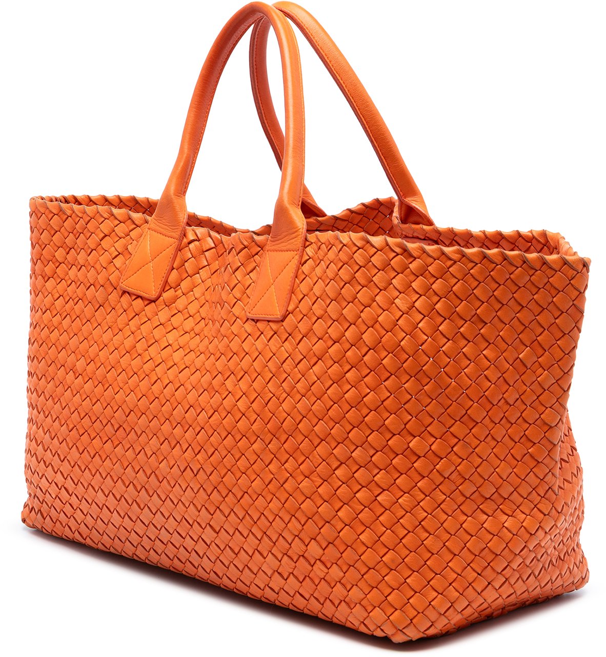 Bottega Veneta Large Lambskin Intreccio Cabat Tote Oranje