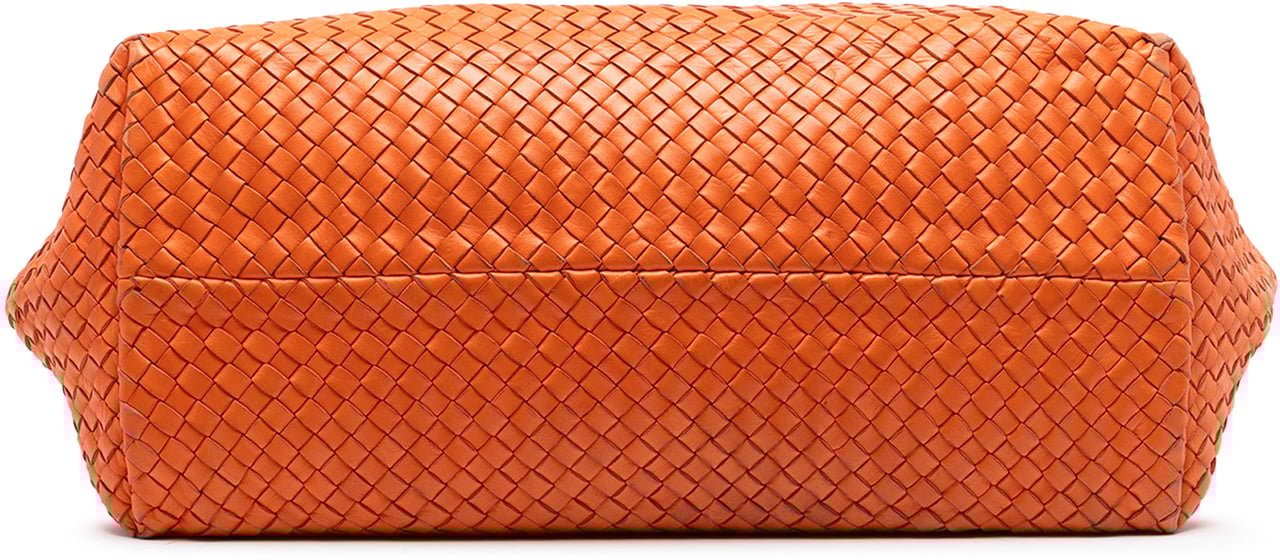 Bottega Veneta Large Lambskin Intreccio Cabat Tote Oranje