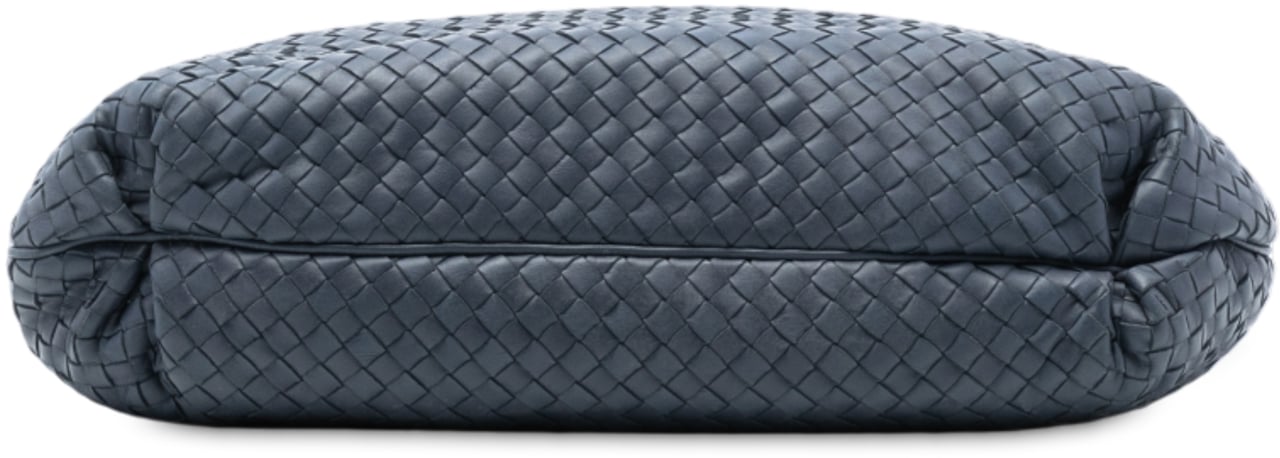 Bottega Veneta Nappa Intrecciato Frame Top Handle Bag Blauw