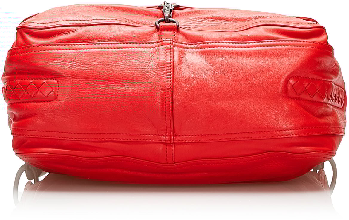 Bottega Veneta Intrecciato Trim Handbag Rood