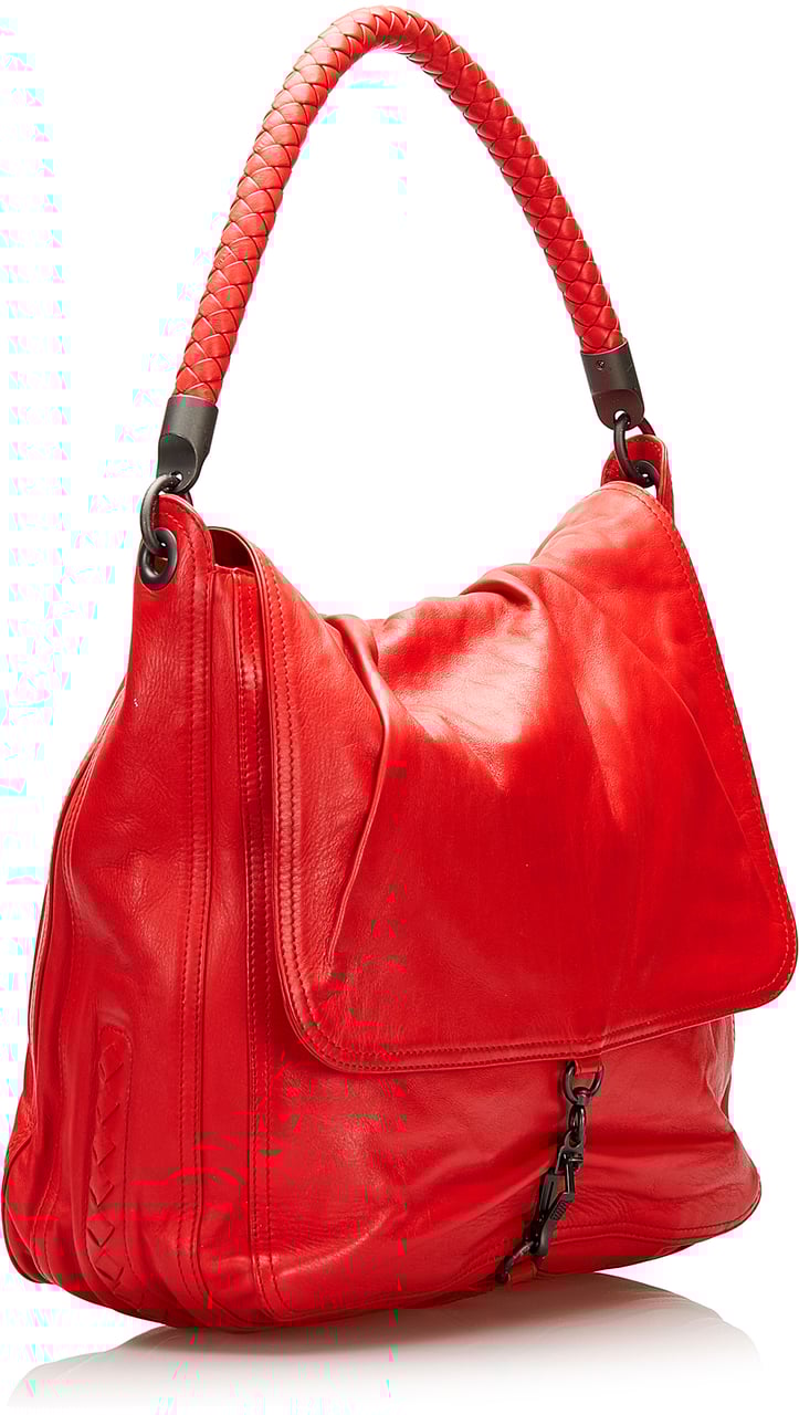 Bottega Veneta Intrecciato Trim Handbag Rood