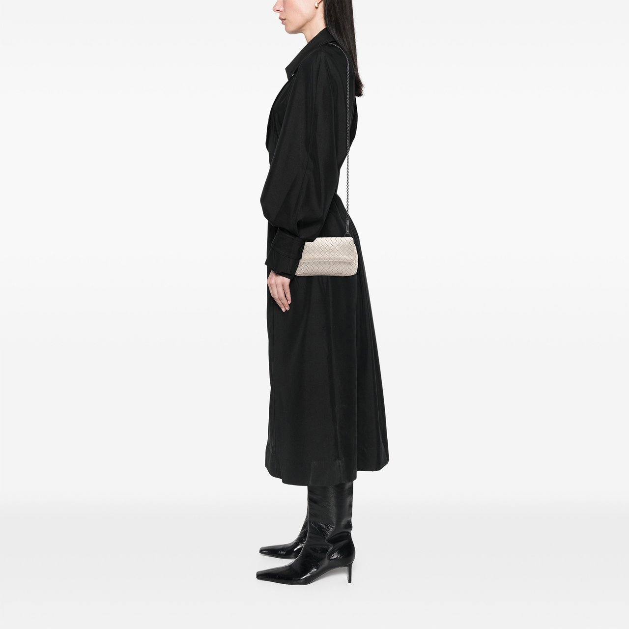 Bottega Veneta Mini Nappa Intrecciato Expandable Chain Flap Crossbody Wit