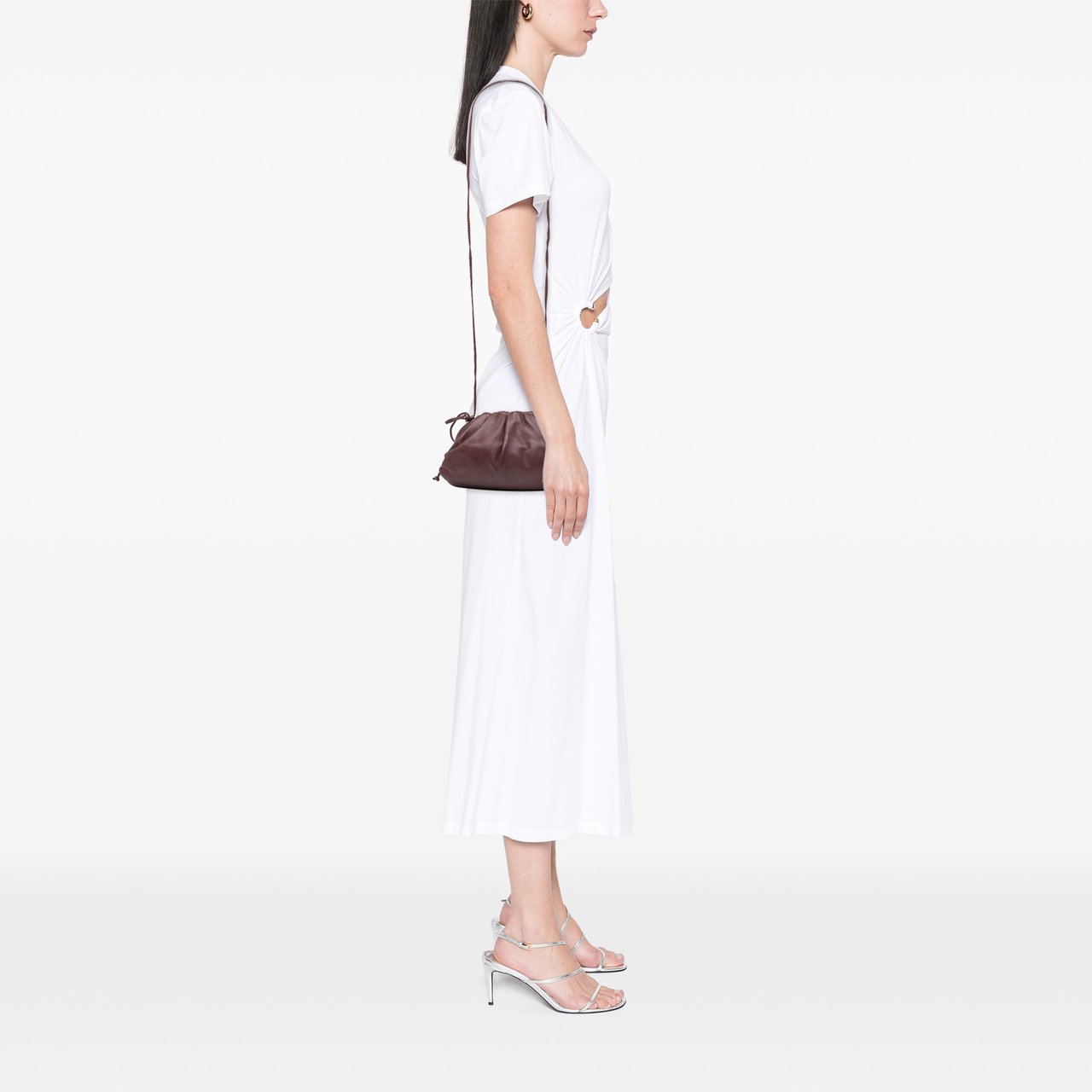 Bottega Veneta Lambskin The Mini Pouch Crossbody Rood