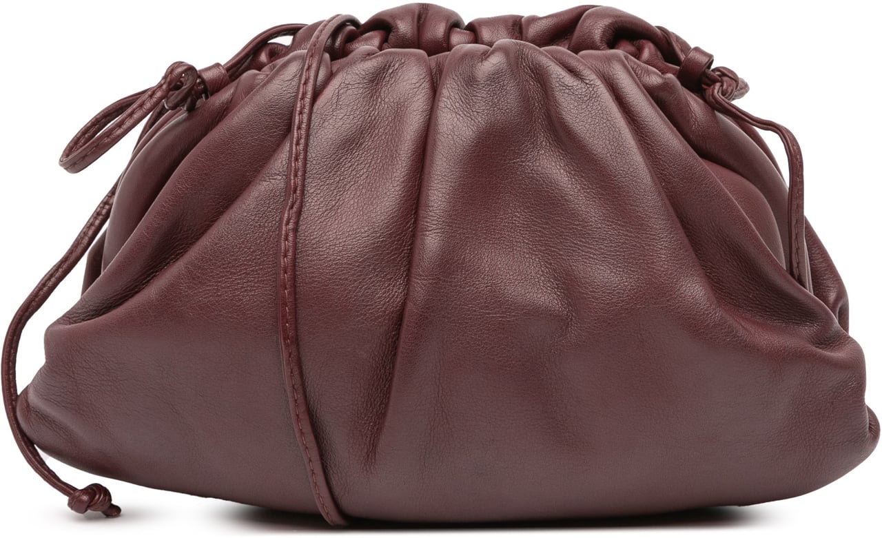 Bottega Veneta Lambskin The Mini Pouch Crossbody Rood