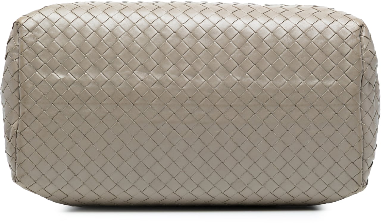 Bottega Veneta Small Nappa Intrecciato Roma Satchel Grijs