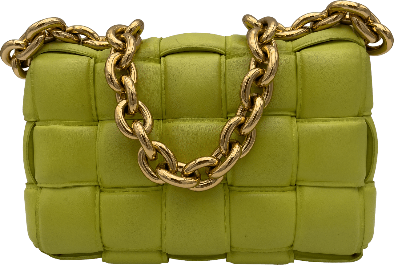 Bottega Veneta Bottega Veneta Padded Cassette Chain - Lemongrass Groen