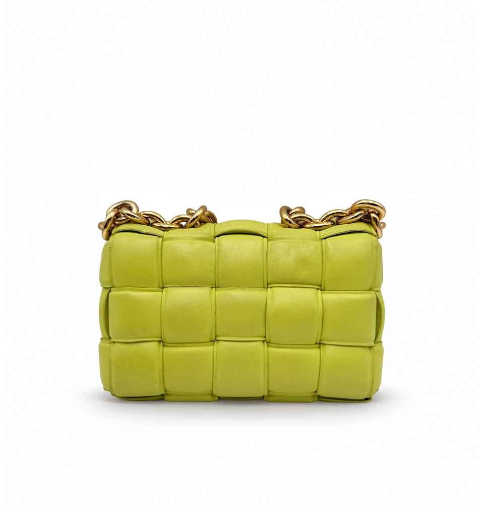 Bottega Veneta Padded Cassette Chain - Lemongrass Groen