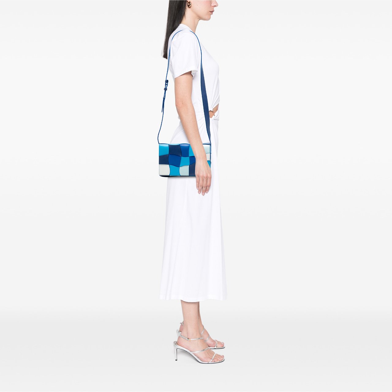 Bottega Veneta Nappa Intrecciato Wavy Cassette Crossbody Blauw