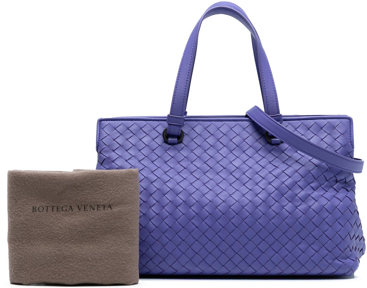 Bottega Veneta Nappa Intrecciato Satchel Paars