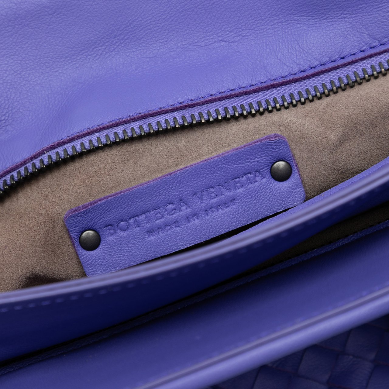 Bottega Veneta Nappa Intrecciato Satchel Paars