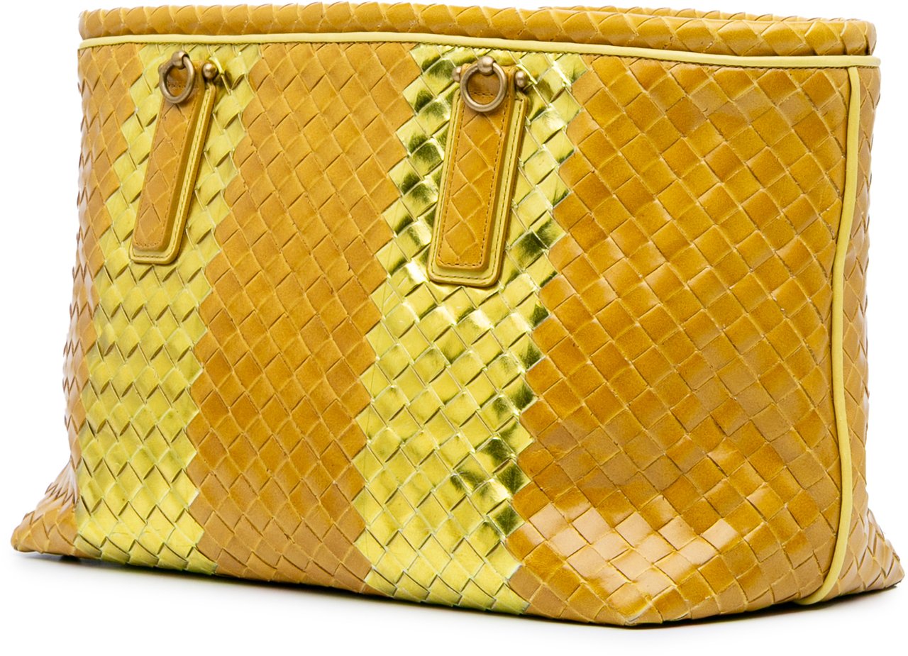 Bottega Veneta Leather Intrecciato Tote Geel