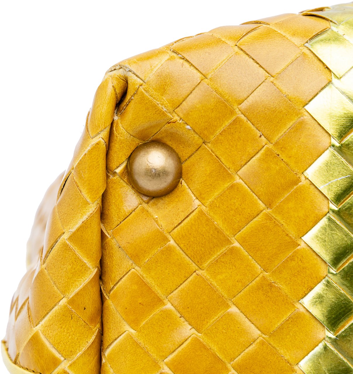 Bottega Veneta Leather Intrecciato Tote Geel