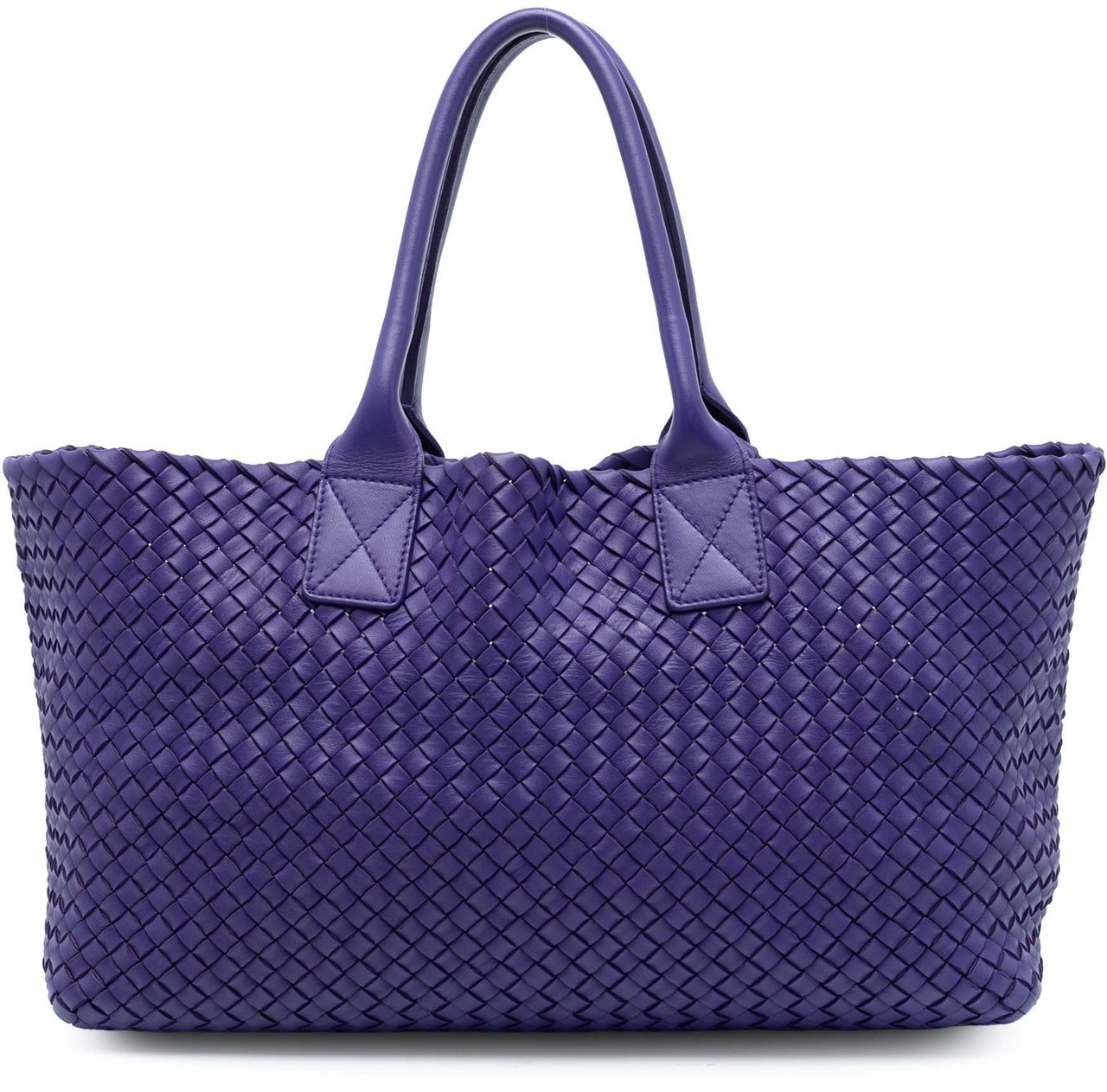 Bottega Veneta Medium Lambskin Intreccio Cabat Tote Paars