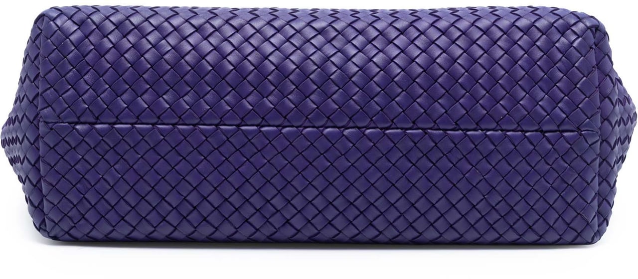 Bottega Veneta Medium Lambskin Intreccio Cabat Tote Paars