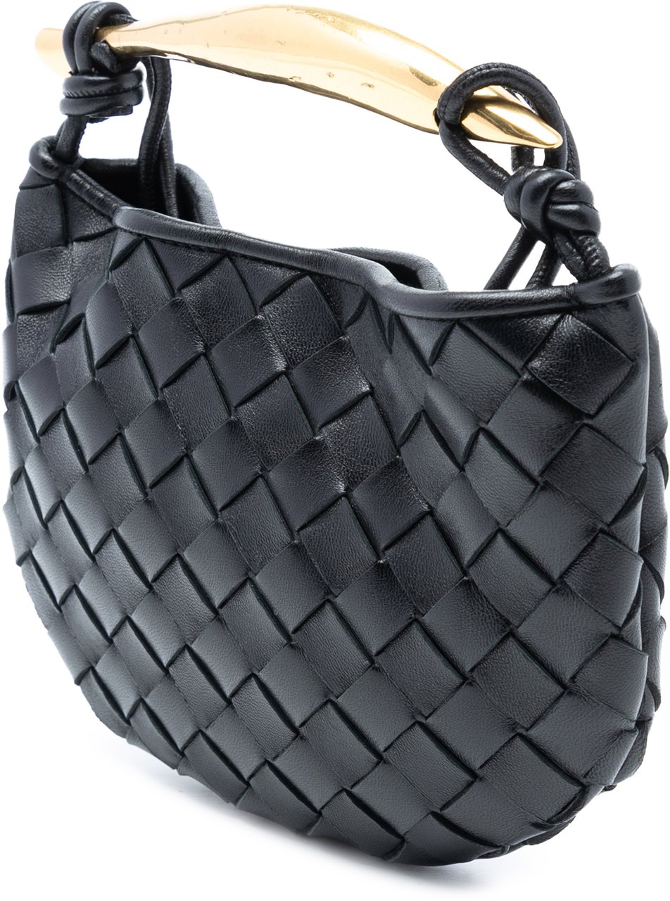 Bottega Veneta Baby Lambskin Intrecciato Sardine Zwart