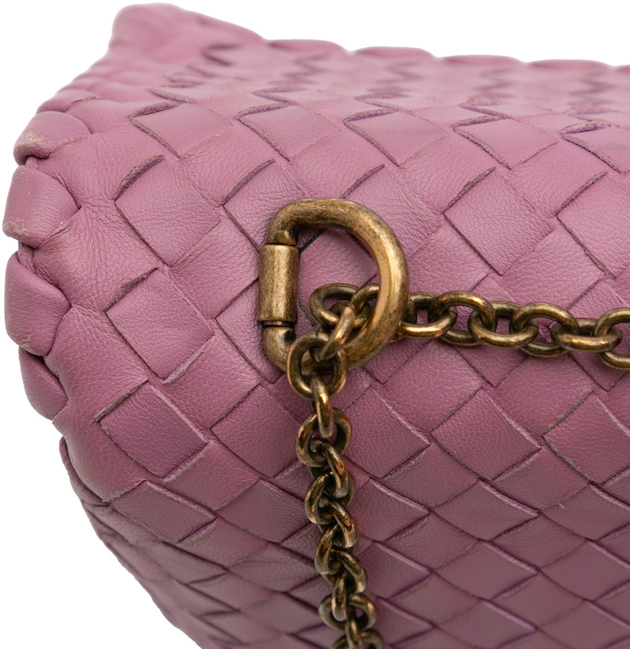 Bottega Veneta Baby Nappa Intrecciato Olimpia Crossbody Roze