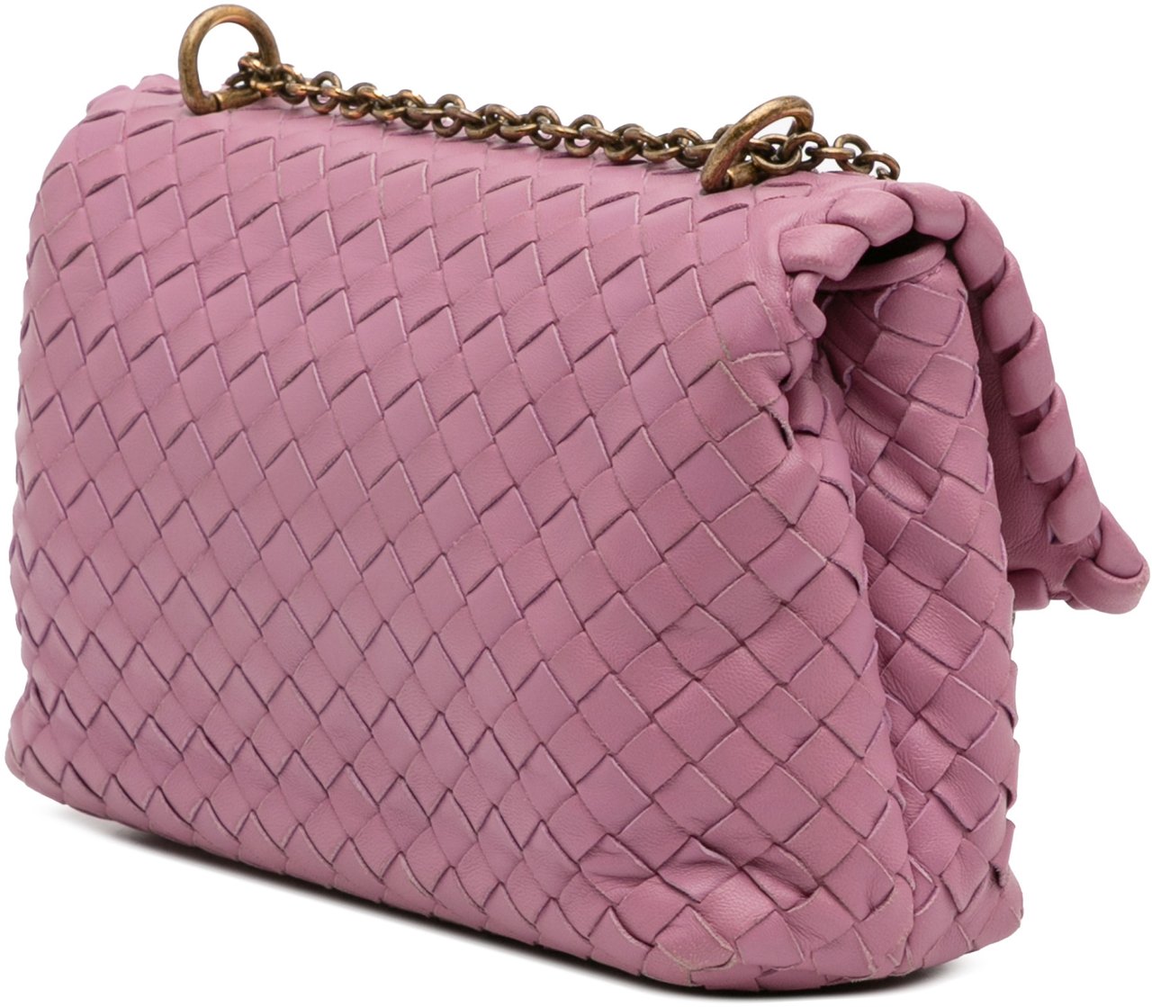 Bottega Veneta Baby Nappa Intrecciato Olimpia Crossbody Roze