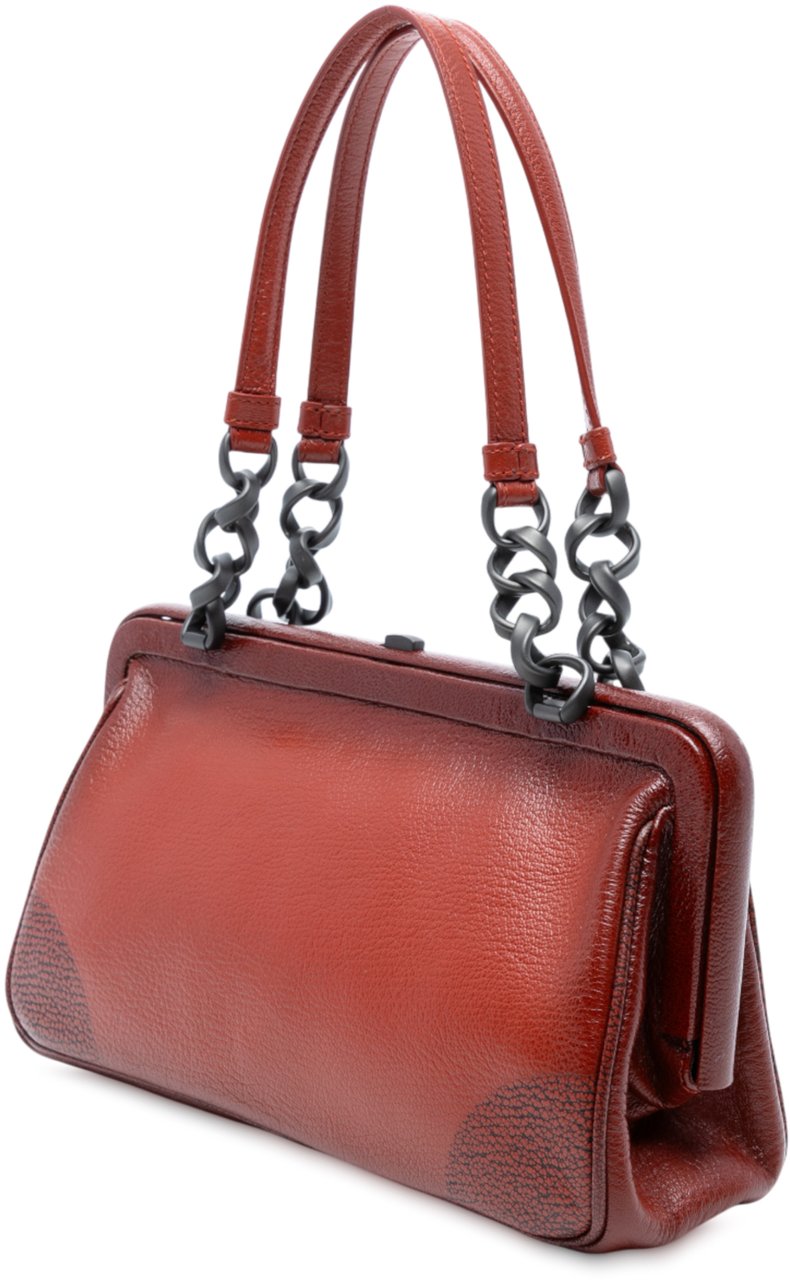 Bottega Veneta Leather Doctor Frame Handbag Rood