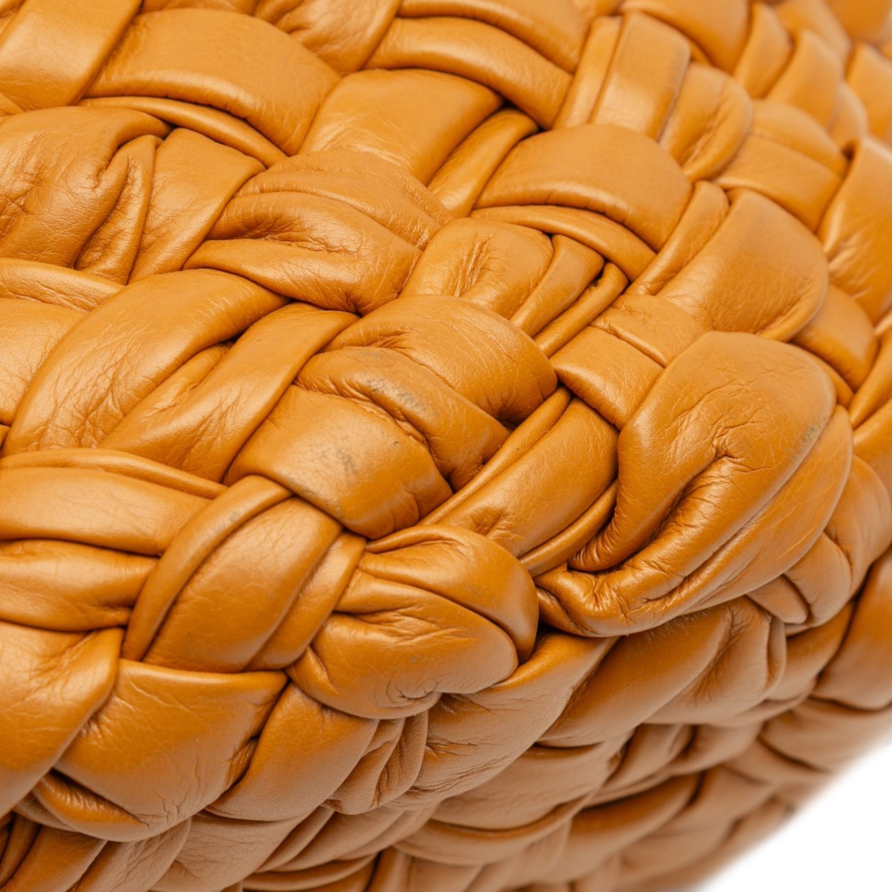 Bottega Veneta Small Calfskin Intreccio Kalimero Bucket Bag Bruin