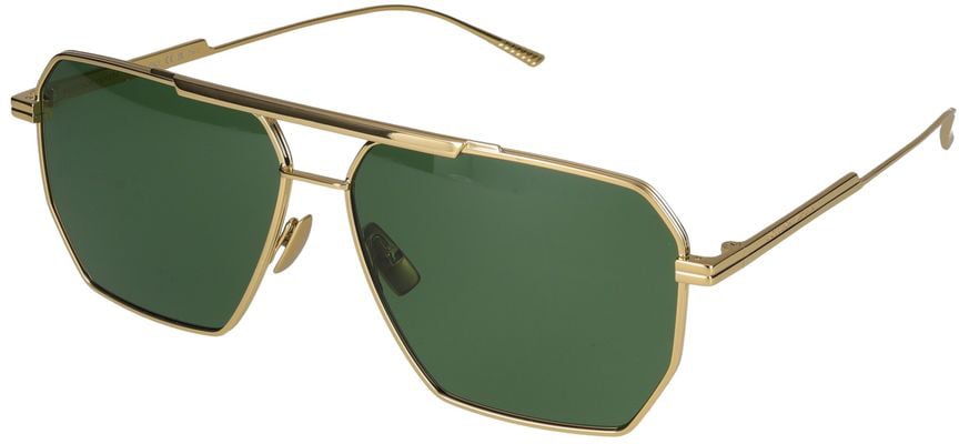 Bottega Veneta Sunglasses Bottega Veneta BV1012S 004 gold gold green 60/13/145 Grijs