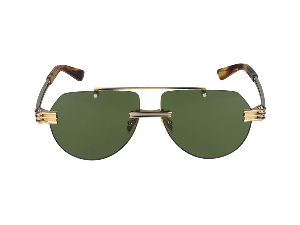 Bottega Veneta Sunglasses Bottega Veneta BV1342S 003 Gold Silver Green 59/13/145 Groen