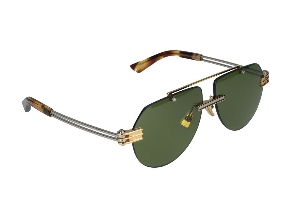 Bottega Veneta Sunglasses Bottega Veneta BV1342S 003 Gold Silver Green 59/13/145 Groen