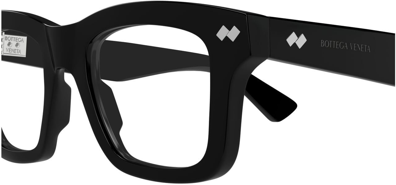 Bottega Veneta Eyeglasses BV1353O 005 Black Black Transpare 51/20/145 Zwart