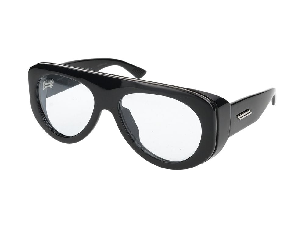 Bottega Veneta Black Metallic Accents Bold Oversized Sunglasses Wit