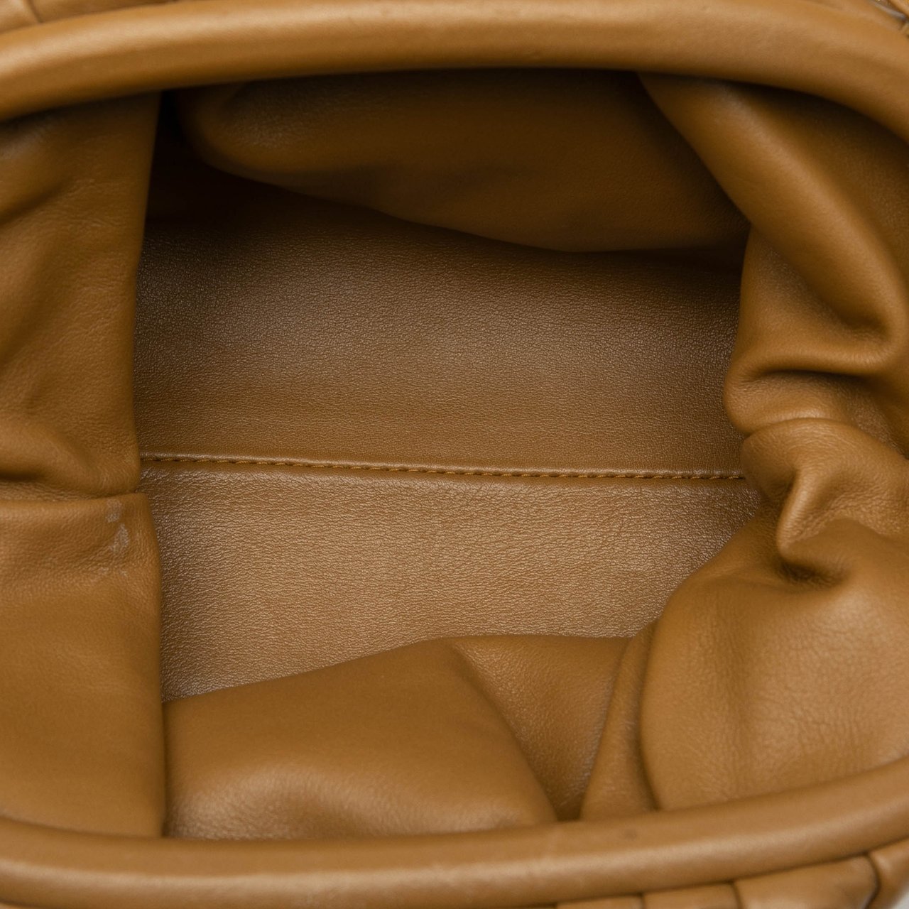 Bottega Veneta Lambskin The Mini Pouch Crossbody Bruin