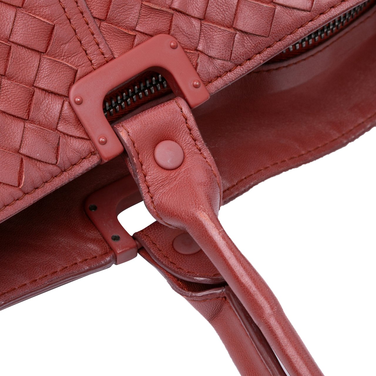 Bottega Veneta Nappa Intrecciato Tote Rood