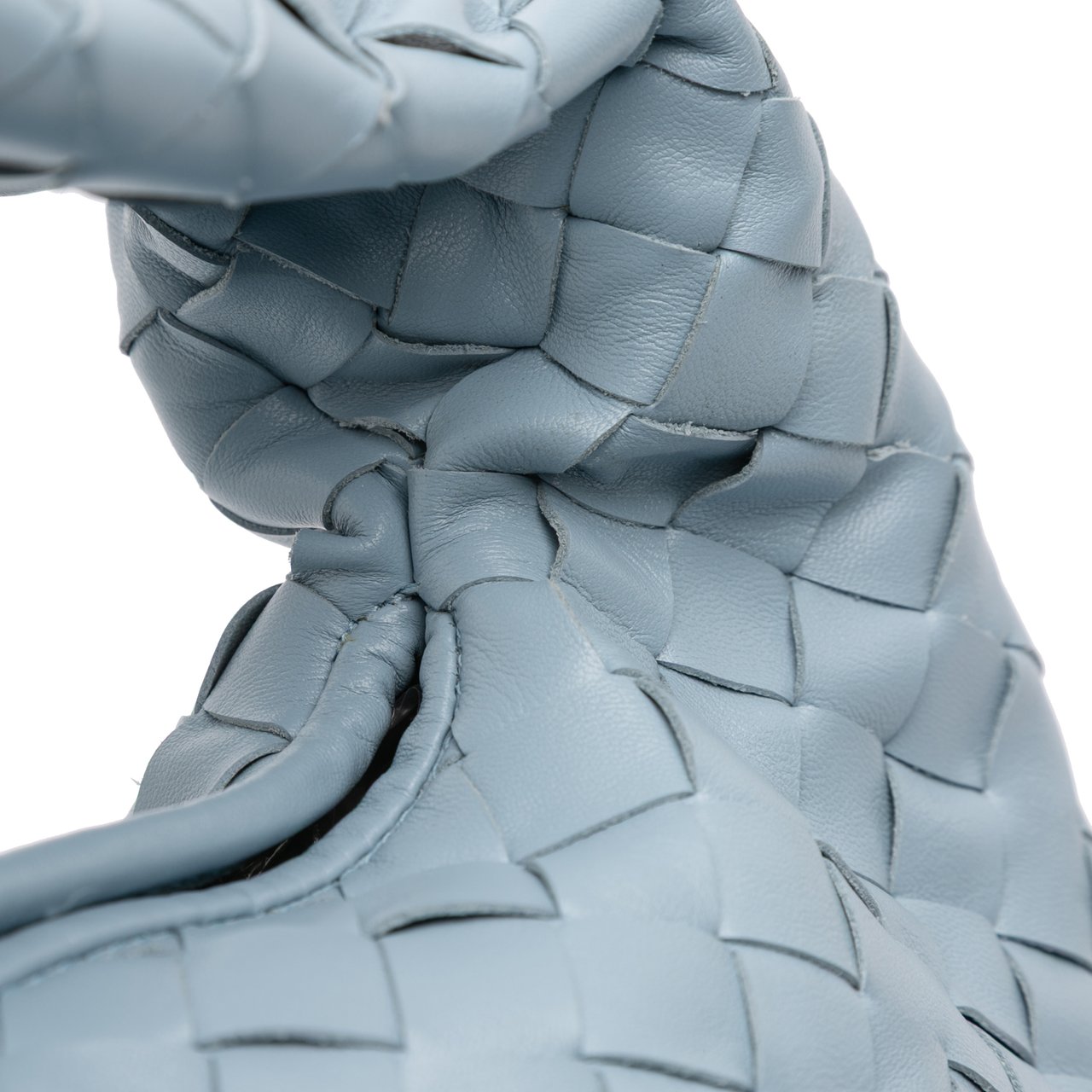 Bottega Veneta Small Calfskin Intrecciato Hop Hobo Blauw