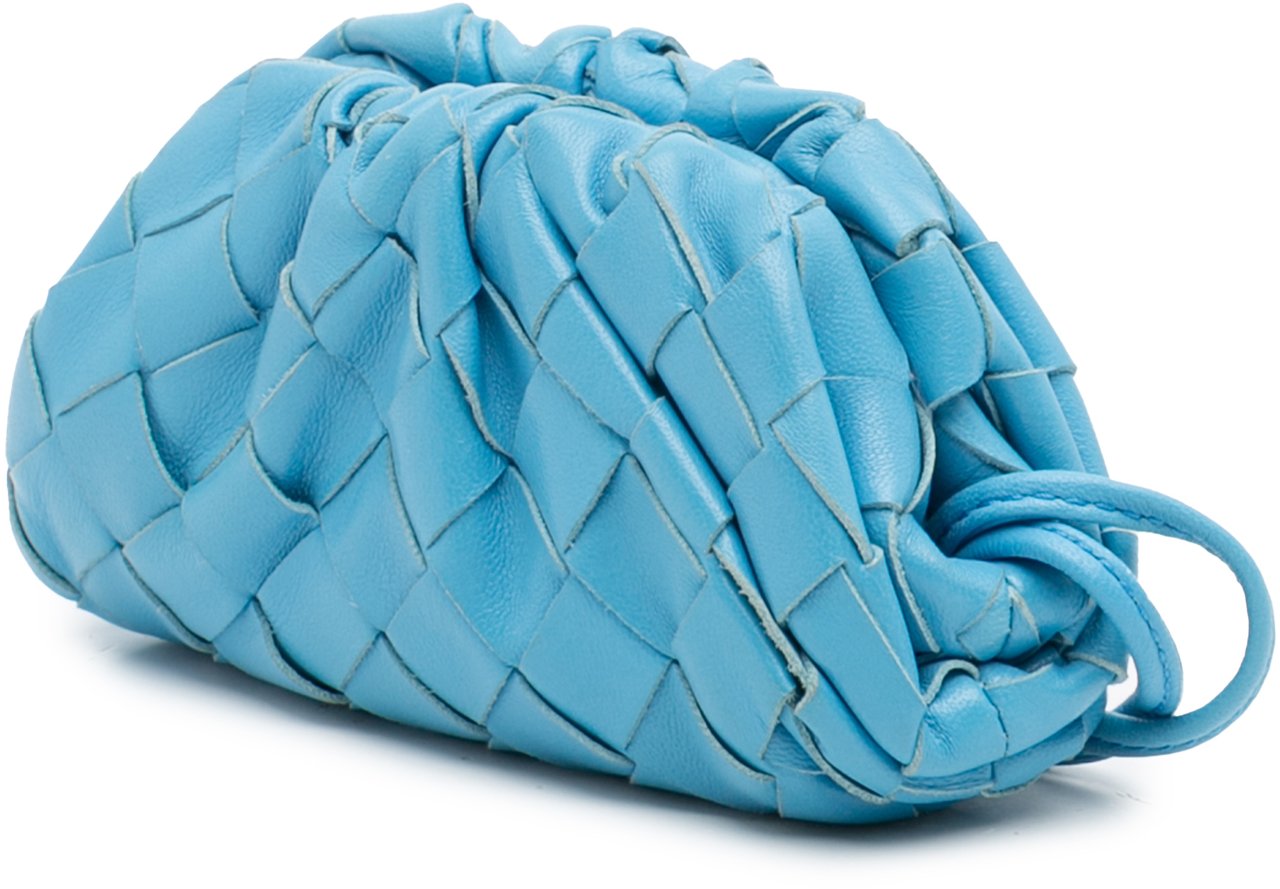 Bottega Veneta Nappa Intrecciato The Extra Mini Pouch Crossbody Blauw