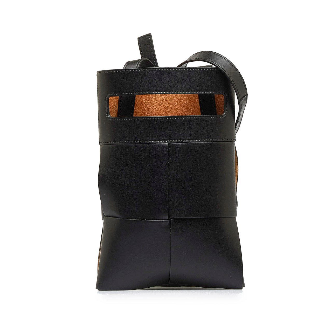 Bottega Veneta Maxi Intrecciato Cut Out Crossbody Bag Zwart