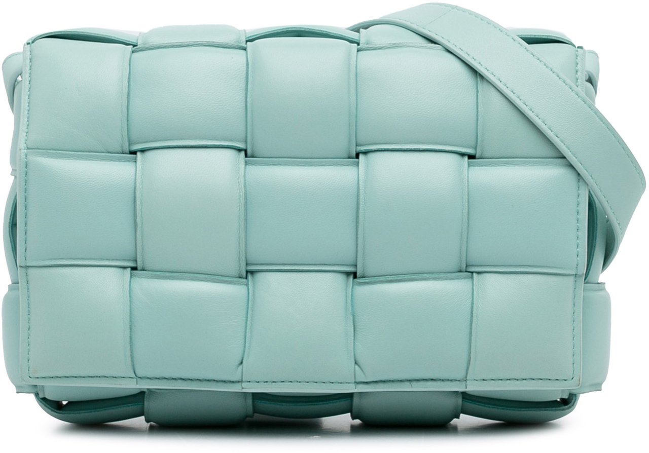Bottega Veneta Nappa Intrecciato Padded Cassette Crossbody Blauw