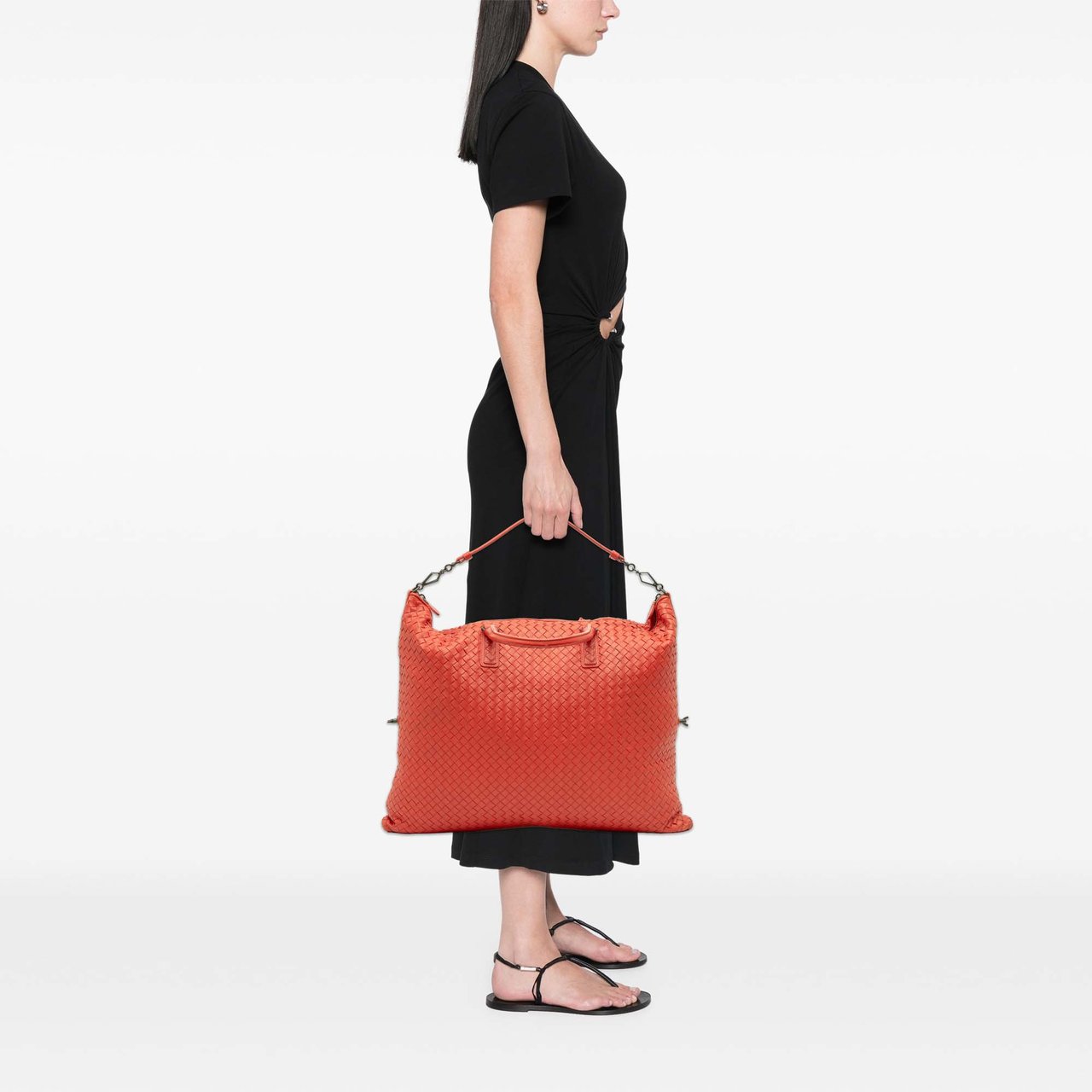 Bottega Veneta Maxi Nappa Intrecciato Convertible Tote Rood