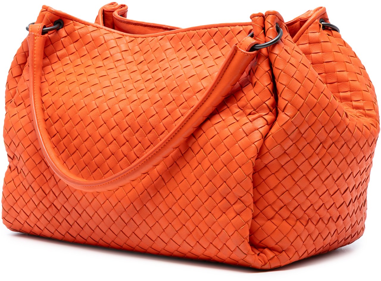 Bottega Veneta Nappa Intrecciato Parachute Tote Oranje