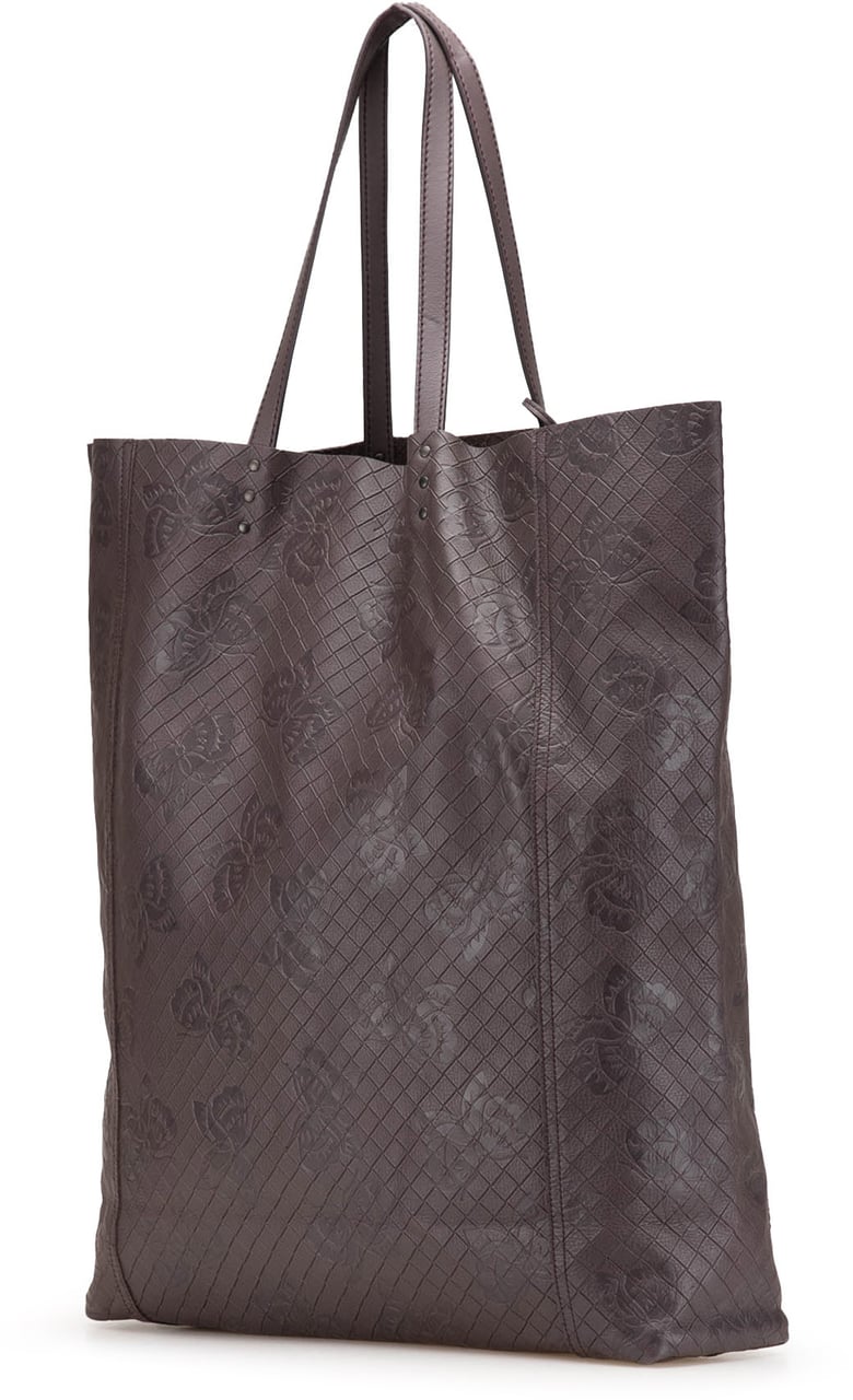Bottega Veneta Leather Intrecciomirage Butterfly Tote Bruin