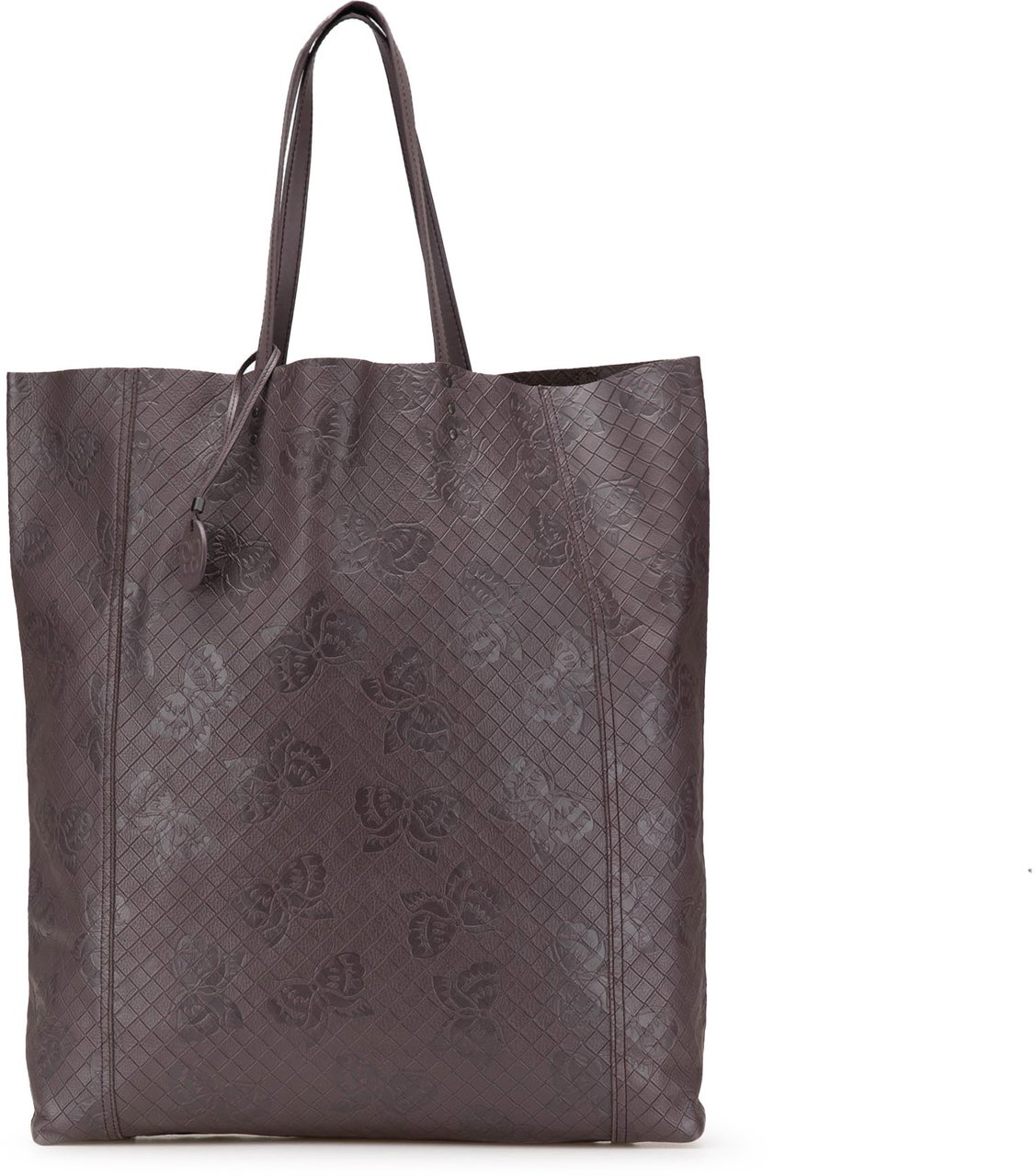 Bottega Veneta Leather Intrecciomirage Butterfly Tote Bruin
