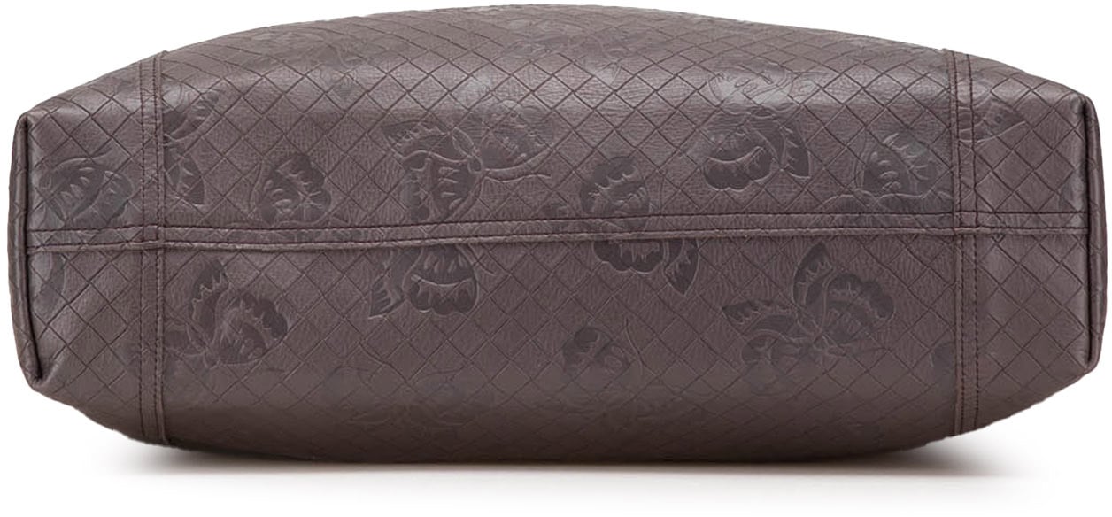 Bottega Veneta Leather Intrecciomirage Butterfly Tote Bruin