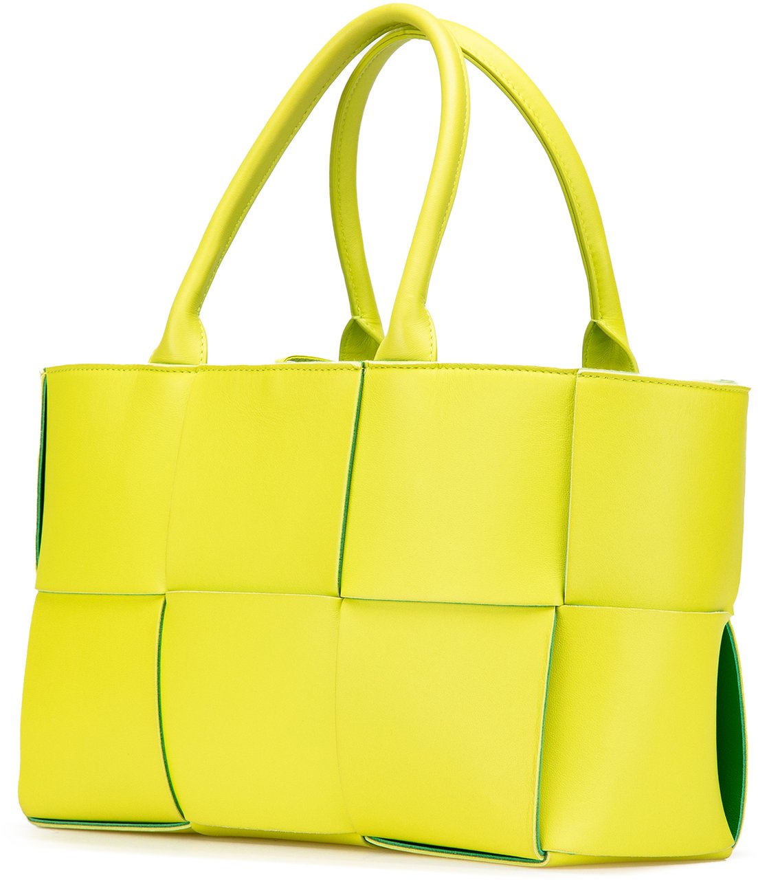 Bottega Veneta Small Nappa Maxi Intrecciato Arco Tote Geel