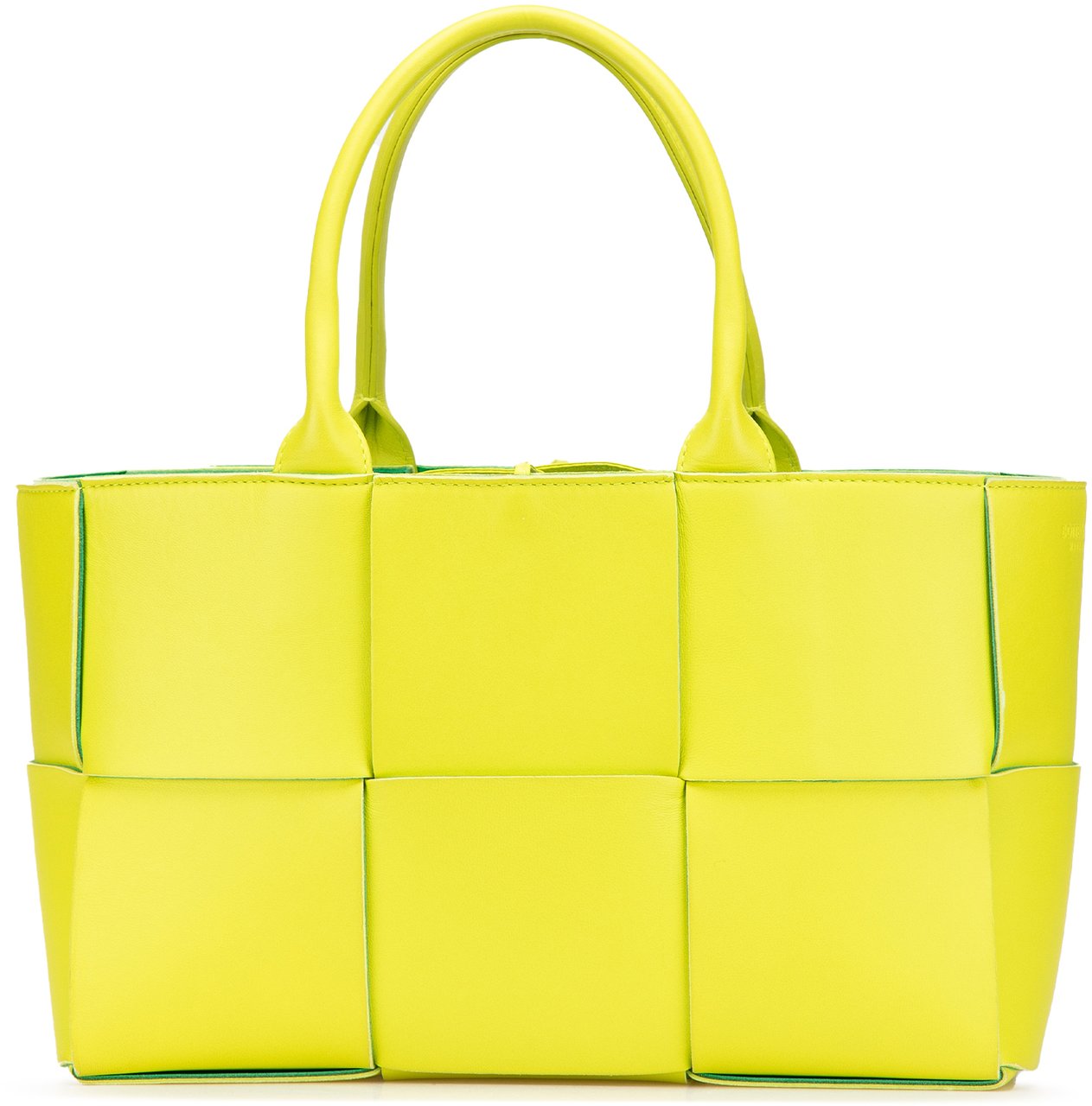 Bottega Veneta Small Nappa Maxi Intrecciato Arco Tote Geel