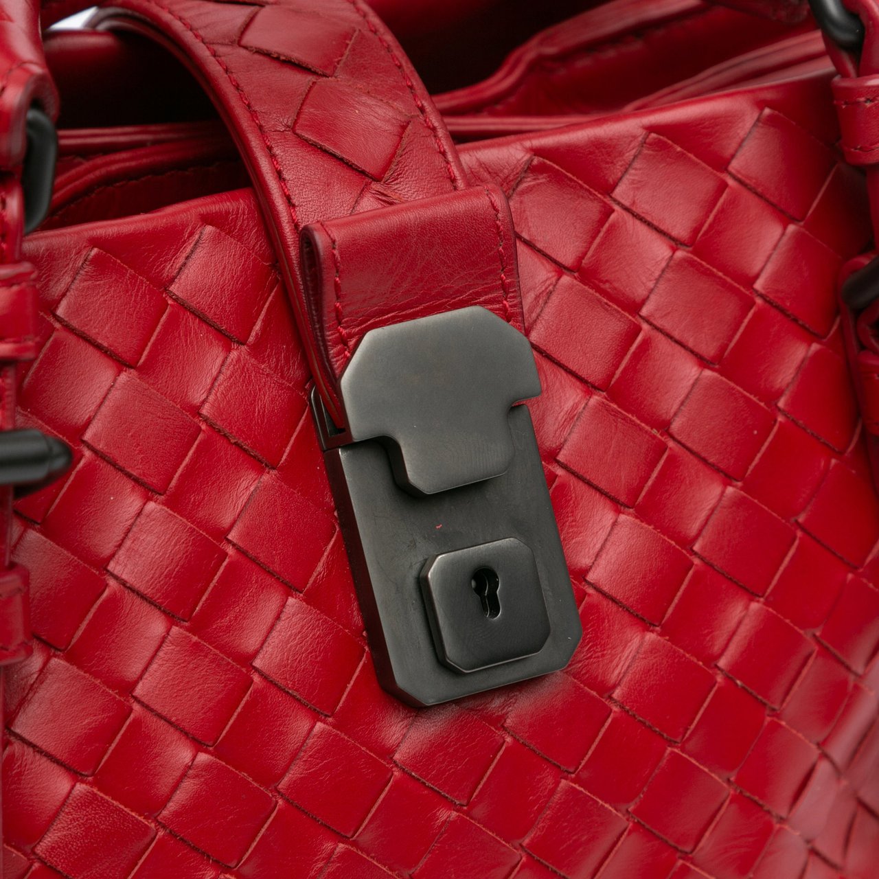 Bottega Veneta Mini Nappa Intrecciato Roma Satchel Rood