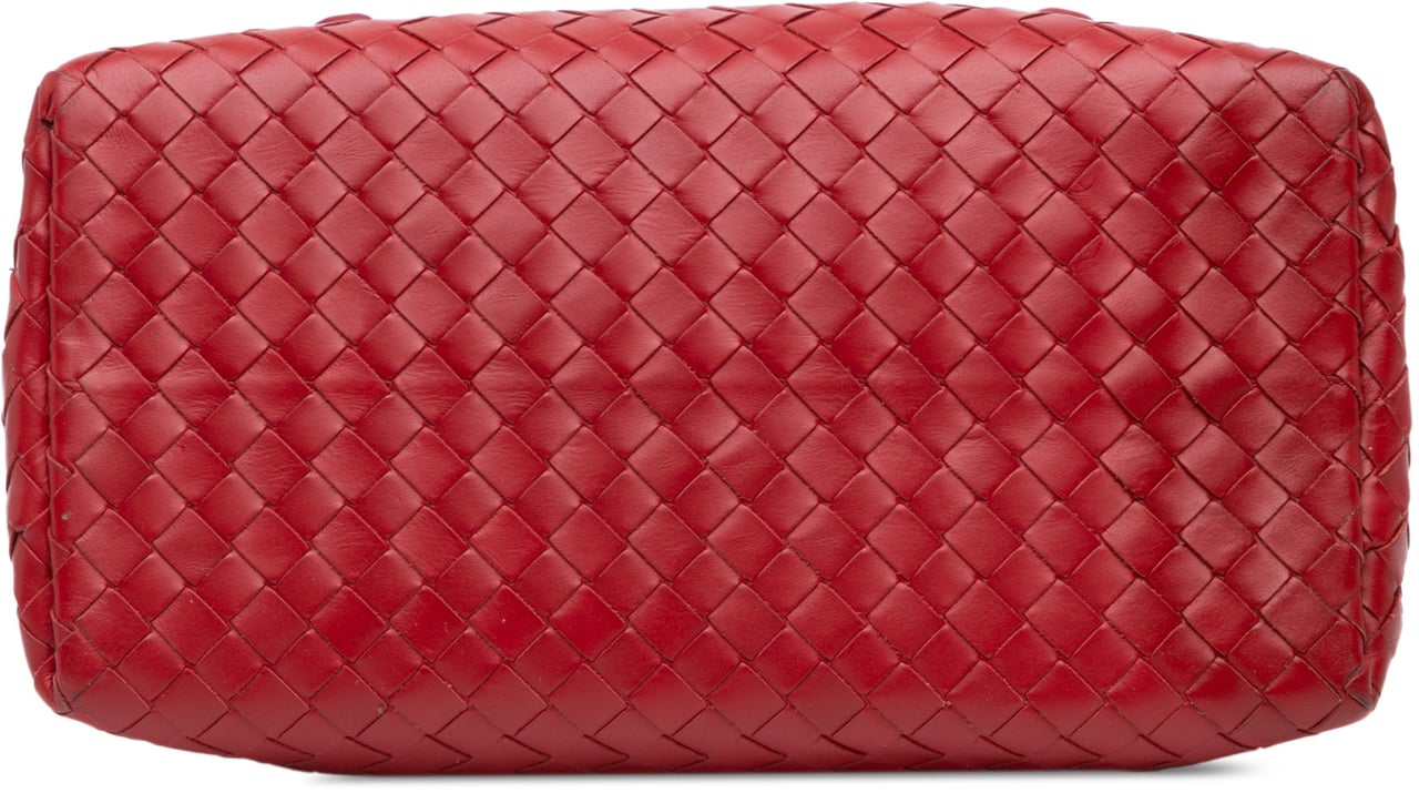 Bottega Veneta Mini Nappa Intrecciato Roma Satchel Rood