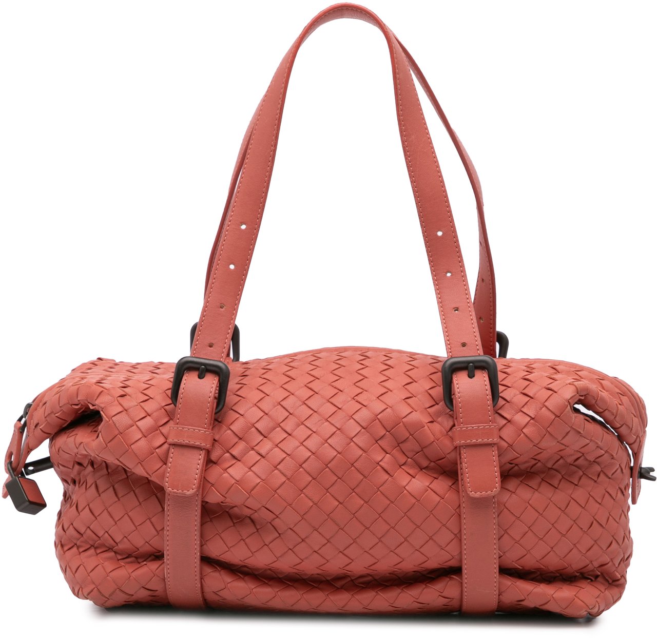 Bottega Veneta Nappa Intrecciato Montaigne Shoulder Bag Rood