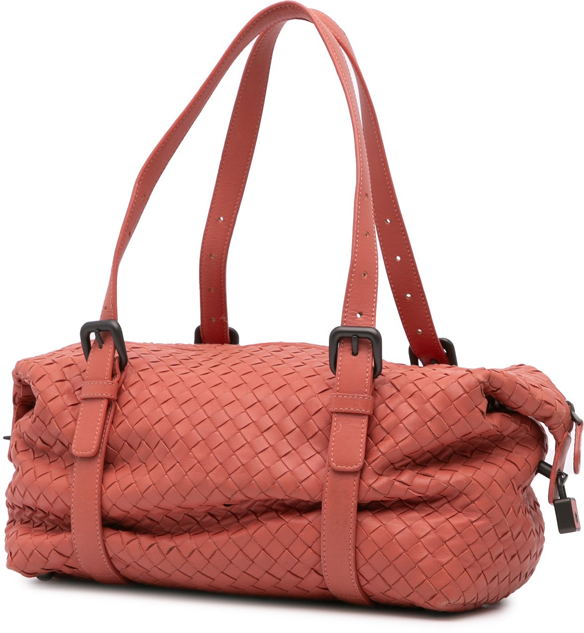Bottega Veneta Nappa Intrecciato Montaigne Shoulder Bag Rood