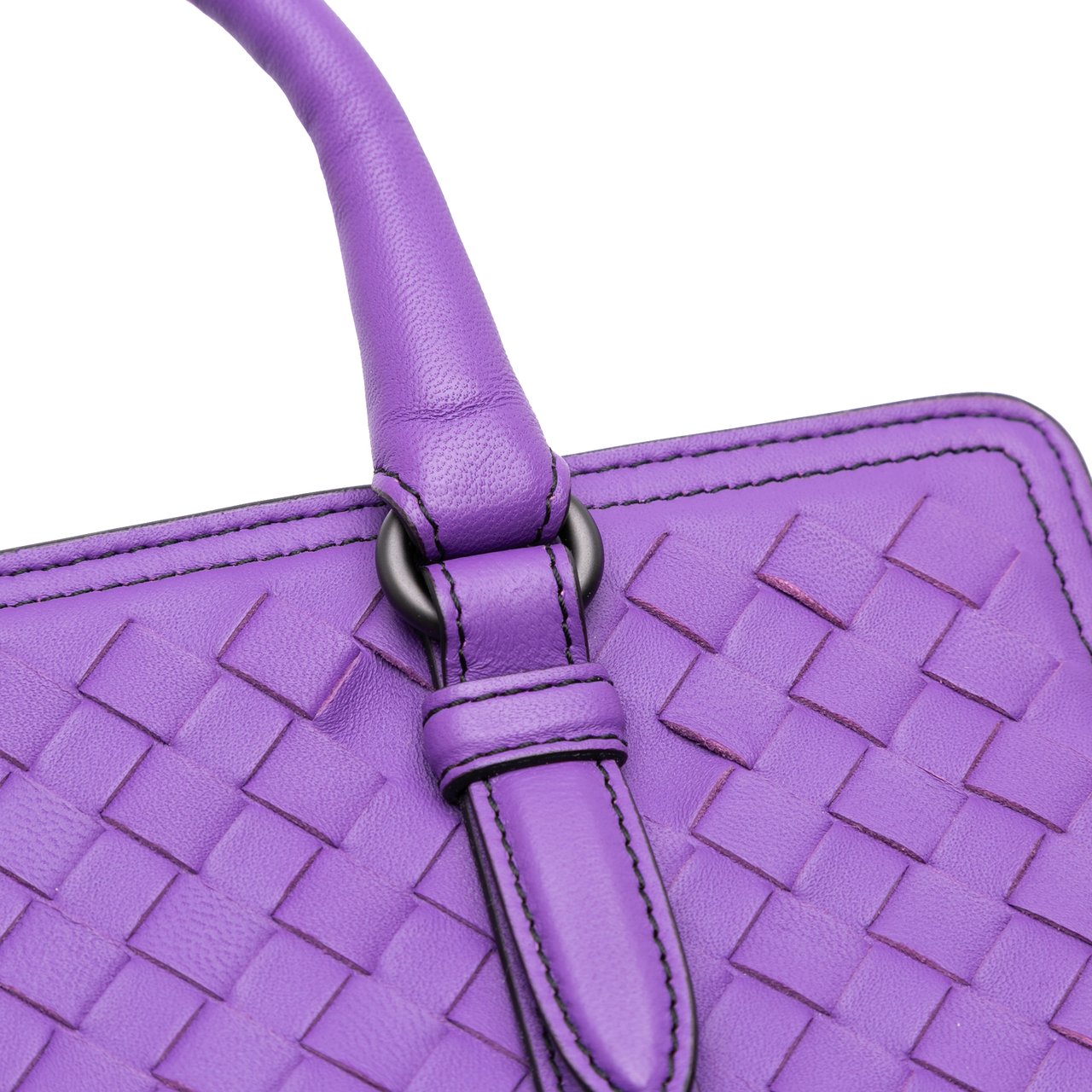 Bottega Veneta Small Nappa Intrecciato Monaco Satchel Paars